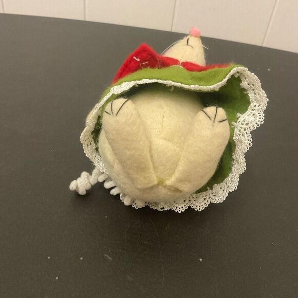 RAZ Imports MICE Felt Christmas Mouse Decor figurine 7" Tall Red Green Outfit A - Picture 8 of 8